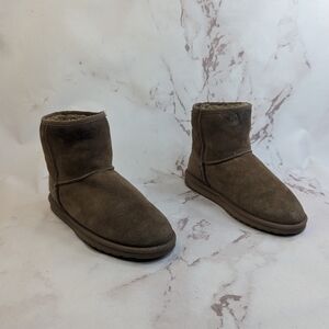 Emu Australia Boot Womens 8 Chestnut Short Ankle Bootie Shearling Stinger Mini